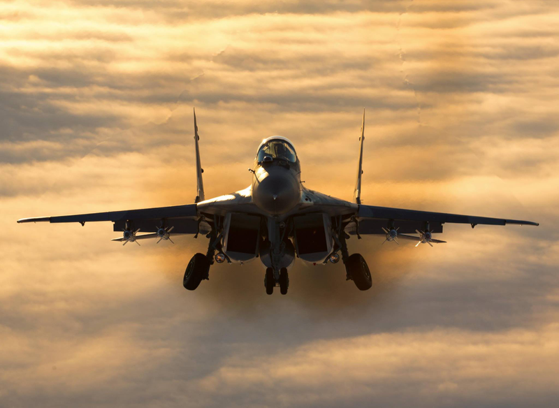 Illustration for article titled These Shots Of Fulcrums and Eurofighters Over Lithuania Are Amazing